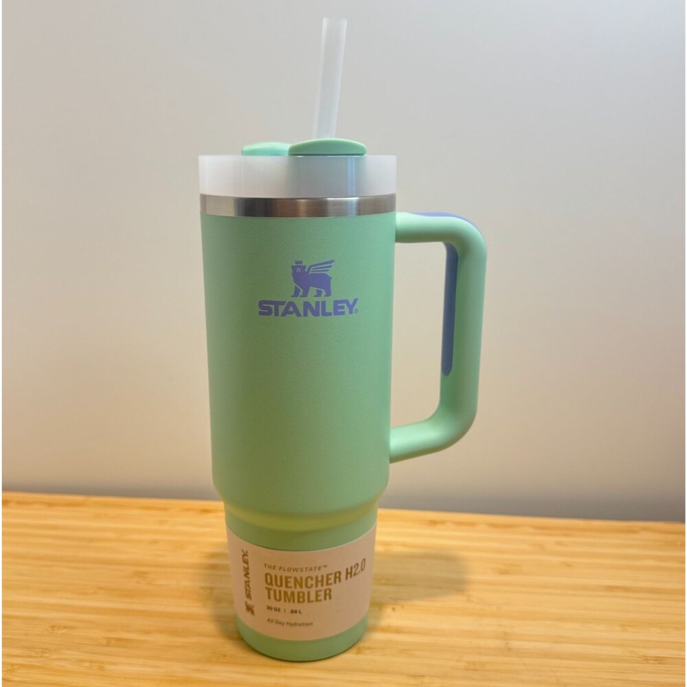 Stanley Quencher H2.0 FlowState 30 oz Tumbler Mint Green Purple NWT